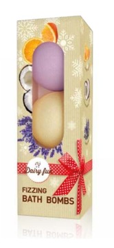 DAIRY FUN KULE MUSUJĄCE DO KĄPIELI 3x100g POMARAŃCZA / KOKOS / LAWENDA