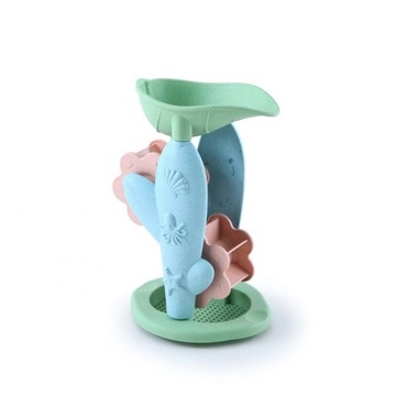 ZESTAW DO PIASKU PIASKOWNICY Z KOŁOWROTKIEM WIADERKO FOREMKI ŁOPATKA WOOPIE