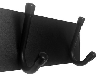 WIESZAK ŚCIENNY DO KUCHNI UCHWYT NA ŚCIERKI AKCESORIA 3 HAKI CZARNY METAL