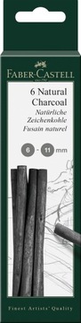 FABER-CASTELL Węgiel naturalny Pitt 6-11 mm 6 szt