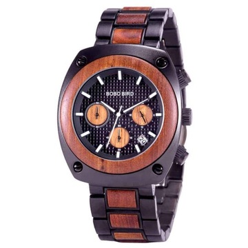 ZEGAREK BOBO BIRD T08-1 DREWNIANY MĘSKI CHRONOGRAF