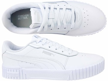 PUMA CARINA 2.0 386185 02 BUTY TRAMPKI TENISÓWKI BIAŁE MŁODZIEŻOWE DAMSKIE