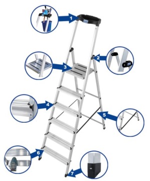Лестница KRAUSE SAFETY 1x6 126344 3,25 м с ПОЛКОЙ