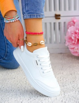 Белые кроссовки Кроссовки Кожаная спортивная обувь Fashion 37