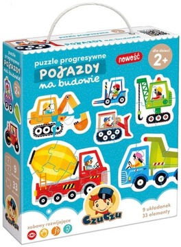 CzuCzu Puzzle progresywne Pojazdy na budowie 2+