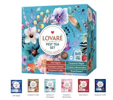 Zestaw Herbat LOVARE Kolekcja 6 smaków 90 Herbat FEST TEA SET