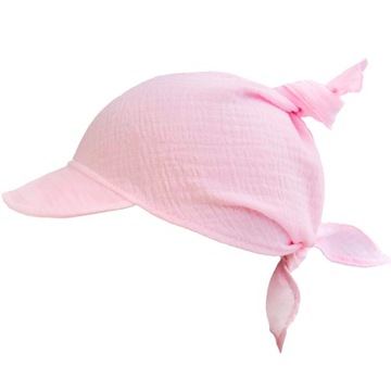 CHUSTA chustka dziecięca na głowę na słońce MUŚLINOWA czapka Z DASZKIEM