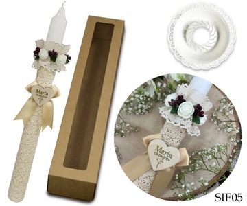 КРЕЩЕННАЯ СВЕЧА для КРЕЩАТЕЛЬНАЯ СВЕЧА с ИМЕНЕМ для МАЛЬЧИКА ДЕВОЧКИ Август