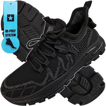Buty męskie sportowe Big Star Sneakersy lekkie czarne Hi-Poly NN174460 44