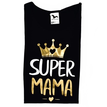 Koszulka SUPER MAMA korona urodziny impreza M