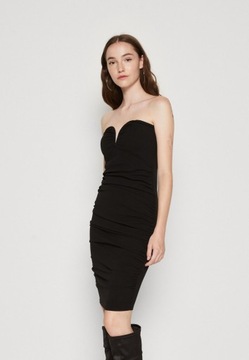 Sukienka koktajlowa czarna bez ramiączek Gina Tricot XL