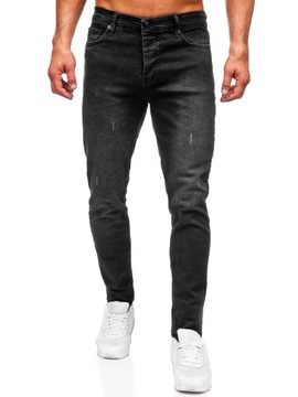 SPODNIE JEANSOWE MĘSKIE SLIM FIT CZARNE 6494 DENLEY_30/S