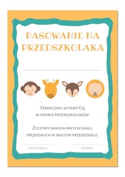 Dyplom A4 Pasowanie na przedszkolaka