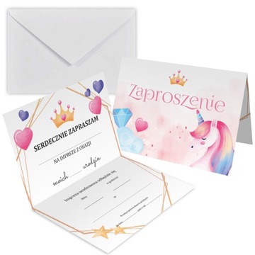 ZAPROSZENIE NA URODZINY JEDNOROŻEĆ KSIĘŻNICZKA Z2