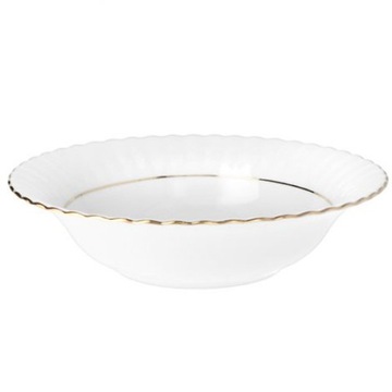 SALATERKA PORCELANOWA 13 CM OKRĄGŁA ZŁOTY PASEK