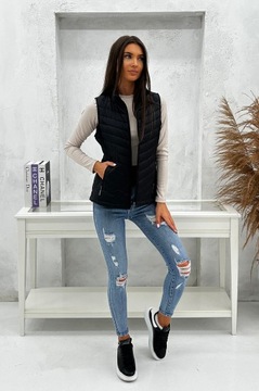 DZ9063 r L ЖЕНСКИЙ УТЕПЛЕННЫЙ ЖИЛЕТ С МАКСИМАЛЬНЫМИ РУКАВАМИ