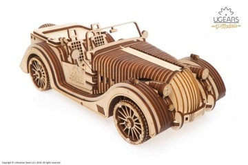 ROADSTER VM-01 MODEL MECHANICZNY DREWNIANY Z NAPĘDEM DO SKŁADANIA BEZ KLEJU