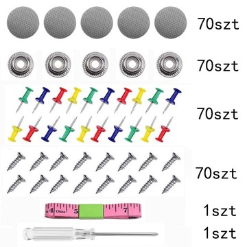 РЕМКОМПЛЕКТ АВТОМОБИЛЬНОЙ ЗАГОЛОВКИ 70 шт. + ОТВЕРТКА, САНТИМЕТР
