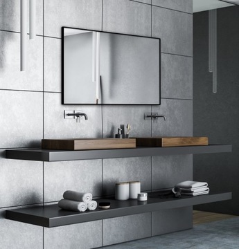 ЗЕРКАЛО НАСТЕННОЕ МЕТАЛЛИЧЕСКОЕ 70х50 ПРЯМОУГОЛЬНОЕ, ЧЕРНОЕ