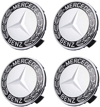 MERCEDES DEKIELKI KAPSLE ZNACZKI ALUFELG 75MM 4szt