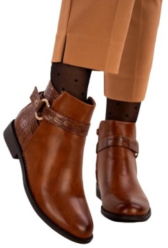 Brązowe botki sztyblety damskie 37