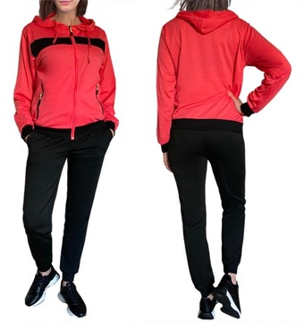 DRES dam SPODNIE+BLUZA z kapturem 9114 koral 3XL