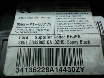 FORD B-MAX 1.4 B 14R 5D AIRBAG ULOŽENÍ ŘIDIČE 0589-P1-000175