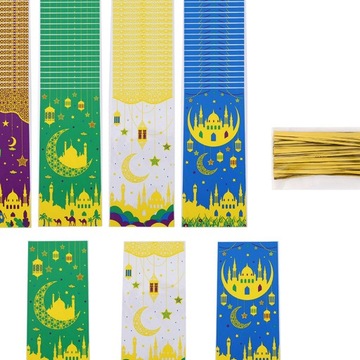 100 пакетов для угощений, упаковочные пакеты с узором «лунная звезда»