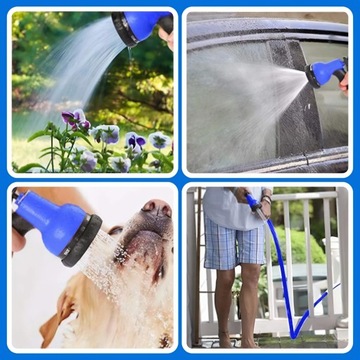 WĄŻ OGRODOWY 30m ROZCIĄGLIWY ELASTYCZNY + ZŁĄCZKI + PISTOLET