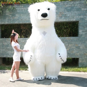 GIGANT! 2,5m Biały Miś Polarny kostium dmuchany