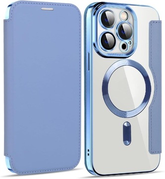 ETUI FLIP Z KLAPKĄ DO MAGSAFE CASE MAGNET DO IPHONE 13 PRO LIGHTBLUE