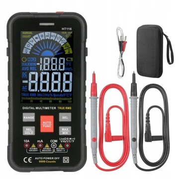 Habotest Cyfrowy Multimetr Uniwersalny HT116 TRUE RMS NCV + Etui Baterie