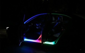 2 цветных светодиодных ленты RGB для освещения салона автомобиля