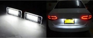 SILNÝ SVĚTLÝ OSVĚTLENÍ TABULKY SPZ LED AUDI A3 A4 A5 A6 6500K