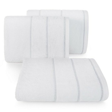Ręcznik Mari 70x140 biały z welurową bordiurą 500g/m2