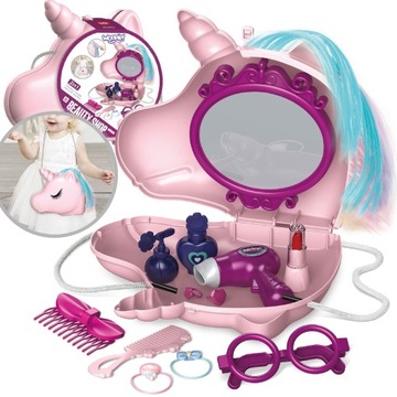 TOALETKA TOREBKA 2w1 JEDNOROŻEC RAINBOW SALON PIĘKNOŚCI AKCESORIA WOOPIE