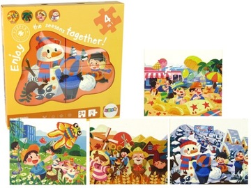 Puzzle 4 w 1 , 4 Pory Roku