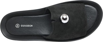 Шлепанцы на платформе Goodin XR 311 черные замшевые 36