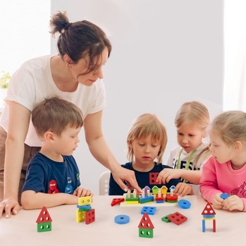 V4 РЫБАЛКА ДЕРЕВЯННЫЙ СОРТИРОВЩИК ФИГУР ПАЗЗЛ 4 БАШНИ УДОЧКА 2в1