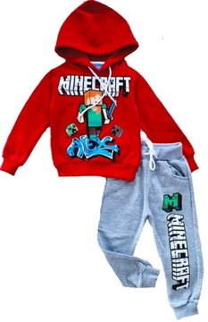 Dres chłopięcy MINECRAFT 104 bluza spodnie dresowe komplet zestaw dresy
