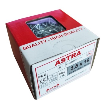 Wkręty ASTRA 3,5x16 białe 1000 SZT