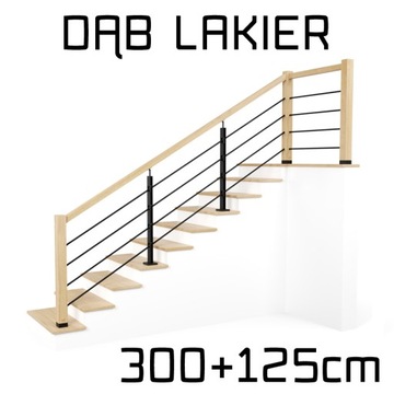 Balustrada barierka drewno metal 3m+1,25m LOFT