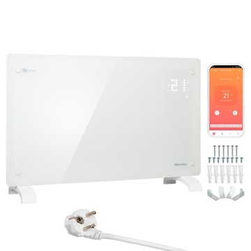 Grzejnik elektryczny konwektorowy termostat energooszczędny 2 kW WiFi biały