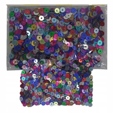 KOLOROWE CEKINY OKRĄGŁE MAŁE KONFETTI OZDOBNE