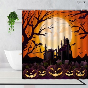 Zasłona prysznicowa 180x180 Horror Halloween las c