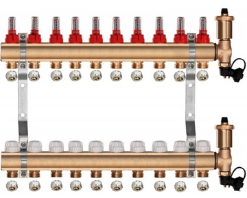 Напольный распределитель 10 с WILO GROUP + СОЕДИНИТЕЛИ PEX + КОРОБКА ДЛЯ НАКЛОННОГО МОНТАЖА