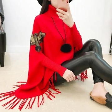 Winter Long Sleeve Poncho for Warm Scarf Knitting