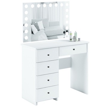 V-ТУМАРНЫЙ СТОЛИК, БЕЛОЕ ЗЕРКАЛО В ВИЗЕ СО СВЕТОДИОДНОЙ ПОДСВЕТКОЙ