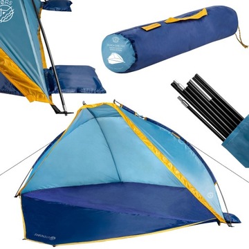 Duży Namiot Plażowy z Zamknięciem UV Składany Na Piknik Parawan Na Plażę