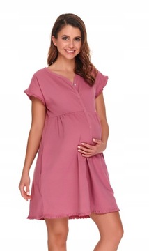 Koszula nocna ciążowa do karmienia różowa roz. XL